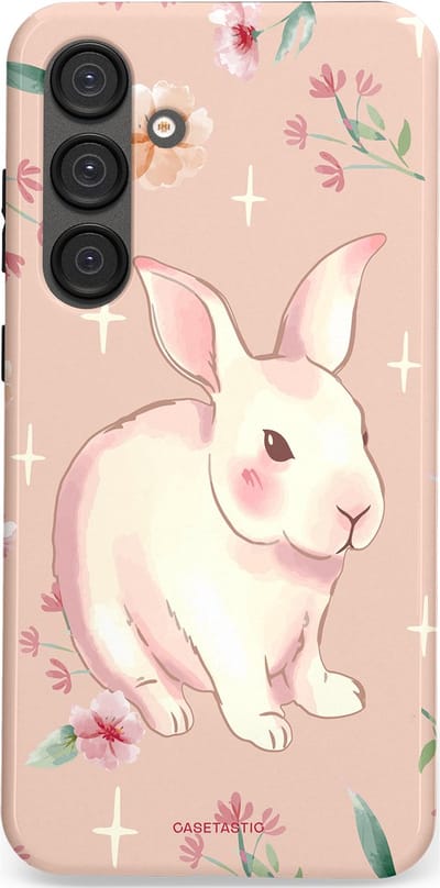 Casetastic Hoesje Geschikt voor Samsung S25 Plus - Stijlvolle Beschermende Duo-layer Case - Schattig konijntje