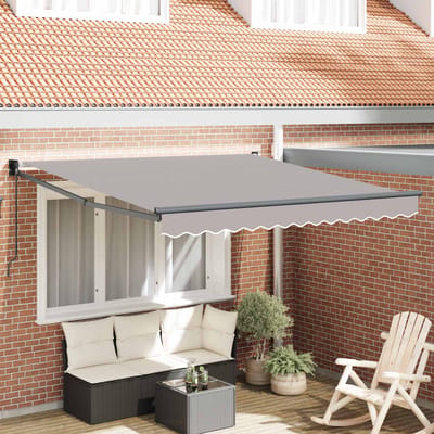 vidaXL Uitschuifbare luifel Lichtgrijs 350 x 250 cm
