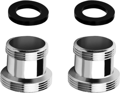 SnelShoppen - 2 pcs M18 naar M22 Tap Adaptor Draadadapter voor Keuken en Badkamer met Rubber Seal - Hoofdmateriaal Messing, Duurzaam en Corrosiebesten
