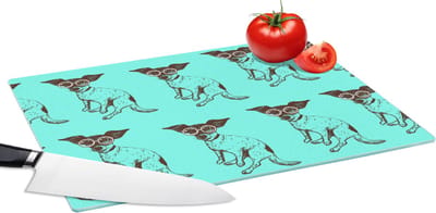 Glazen Snijplank - 39x28 - Jack Russell - Hond - Patronen - Bril - Snijplanken Glas