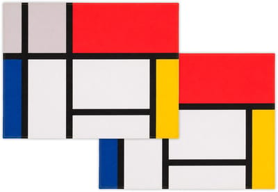 Lanzfeld MuseumEditions - Katoenen Placemats - Set van 2 - Placemat - Kunst - Museum Kwaliteit - Piet Mondriaan