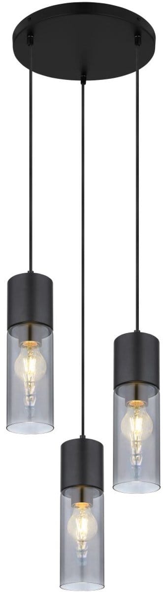 Globo - hanglamp - ANNIKA - zwart - glas - Ø 30cm - E27 - 21000-3HB