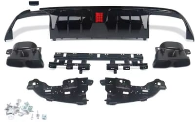 Achterbumper Carbon Zyro - Achterbumper - Voor Mercedes Benz C-Klasse W205 (2015-2021) - Carbon Look - Met Uitlaat Endtips - Auto Accessoires