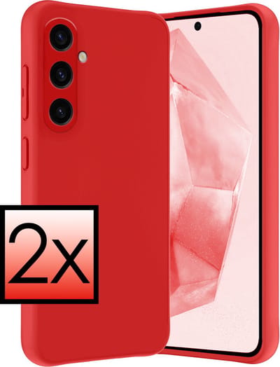 Hoesje - 2 Stuks - Geschikt voor Samsung Galaxy A35 - Sterk & Shockproof - Case Siliconen - Back Cover - Telefoon Hoes - Rood