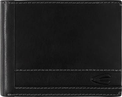 camel active Leren Portemonnee Field Horizontal Wallet Black Zwart