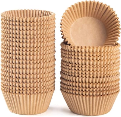 Daity Standaard natuurlijke cupcakevormpjes (500 stuks) - geurvrij - vetvrij papieren muffinvormpjes - bakvormpjes van voedingskwaliteit voor cupcakes - muffins en Nutella