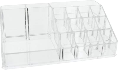 Dailygoods- Cosmetica Organizer - Transparant - Make-up Organizer - Sorteerdoos - Compact - Stevig Kunststof - 22,3 x 12,7 x 8 cm - Make-updoos