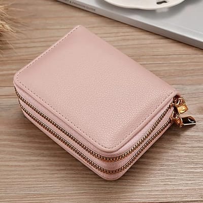 Ynkkvre - Dames Portemonnee – Stijlvolle Imitatieleer Portefeuille – Pasjeshouder met Muntvak – Anti Skim Technologie – Compact & Lichtgewicht – Multifunctioneel Cadeau – Drie Kleuren – Roze