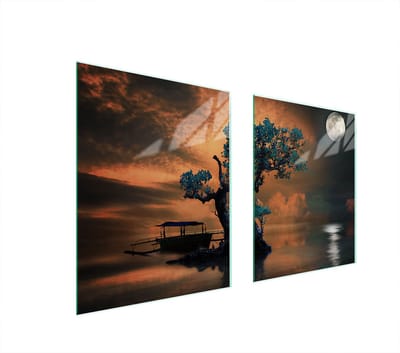 TMK ArtDeko - Serie - Glazen Beschermplaat - 85x52 cm - Houtmotief