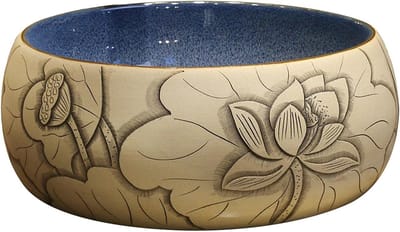 Keramische Waskom - Opbouw Wastafel - Badkamer Inrichting - Lotus Decoratie - 40x15 cm - Wit