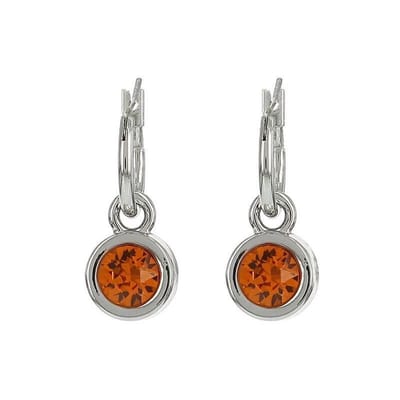 Biba Hang Oorbellen met Swarovski Steentje Tangerine