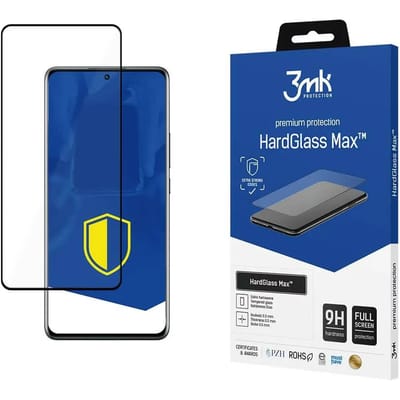 3MK HardGlass Max - Gehard Glas - Xiaomi 12 Pro - Zwart - 9H