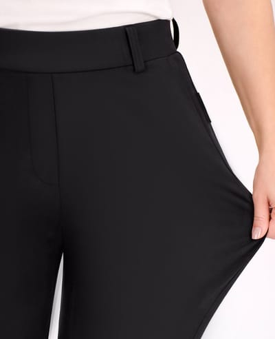 Je m'appelle Travelstof Dames Broek Wide leg fit Met stretch - Zwart - Maat S