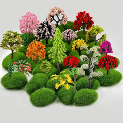 Dailygoods - 42 Stuks Miniatuur Bomen voor Modelbouw en Landschapsdecoratie