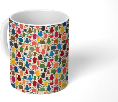 Mok - Koffiemok - Patronen - Koffie - Theepot - Retro - Mokken - 350 ML - Beker - Koffiemokken - Theemok
