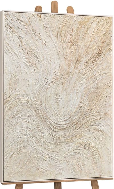 Canvas schilderij handgeschilderd wooden flow abstract – YS-Art Gallery – Luxe wanddecoratie voor woonkamer – Modern schilderij voor slaapkamer en hal
