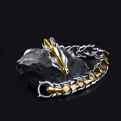 Armband - draak - schakelarmband - roestvrij staal - origineel - Viking look - stoer - smartkabel