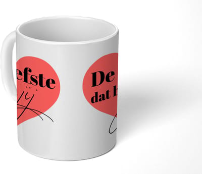 Mok - Koffiemok - Quotes - Liefde - De liefste dat ben jij - Spreuken - Mokken - 350 ML - Beker - Koffiemokken - Theemok - Mok met tekst