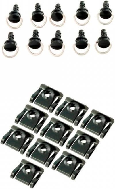 Vis et agrafe de carénage 1/4 de tour noir Ø5mm x L17mm Bike It pour moto par 10