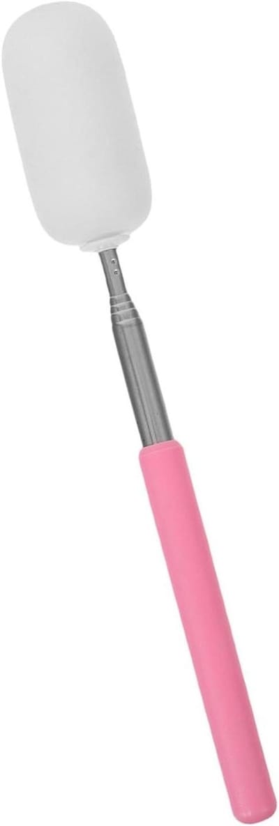 Spons op steel - Keramiek gereedschap - Keramiek vormgeven - Uitschuifbaar handvat - 58 cm - Roze