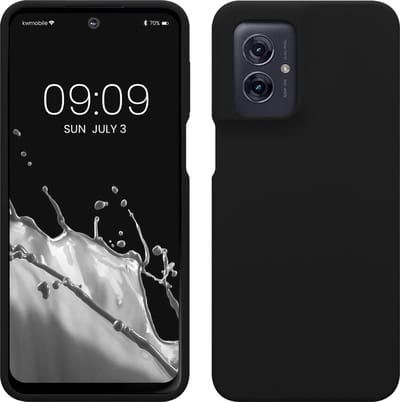 kwmobile telefoonhoesje geschikt voor Motorola Moto G55 5G - Hoesje met siliconen coating - Smartphone case in zwart