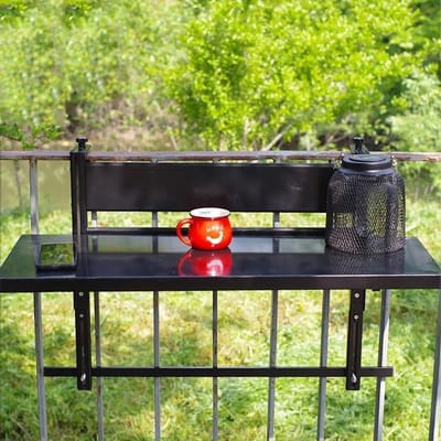 Balkon Tafel - Hangtafel Opklapbaar - Buiten Ontspannen - Verstelbare Hoogte - 60x30cm - Wit
