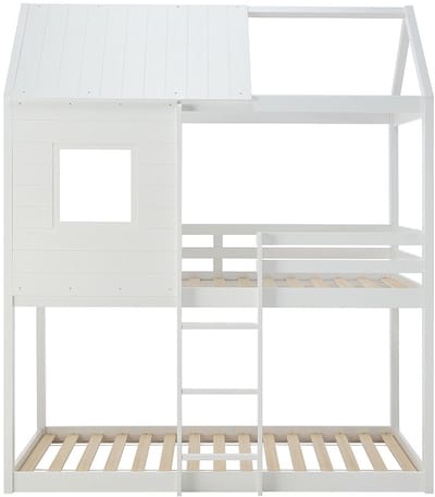 Vente-unique Hutbed hout wit 90 x 190 cm