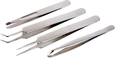 Pincet set, l: 9-12 cm, 4 assorti