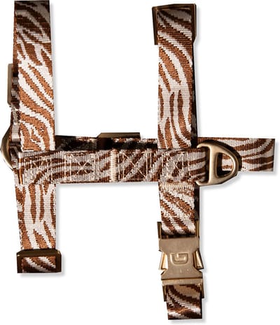 Dogguo Zebra Harness - Hondentuig - Bruin&Beige 20-34/23-38x1.5 Cm