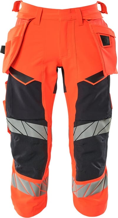Mascot Accelerate Safe Driekwart broek met spijkerzakken 19049-711 - hi-vis rood/donkermarine - C44