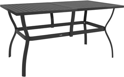 Tuinmeubel Tafel Rechthoekig 140x80 cm Antraciet Gepoedercoat Staal