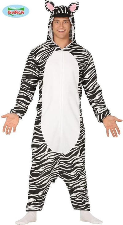 Fiestas Guirca - Volwassenkostuum Zebra - maat M (48-50) - Carnavalskleding - Carnaval - carnavalskleding 2027 - Carnaval kostuum