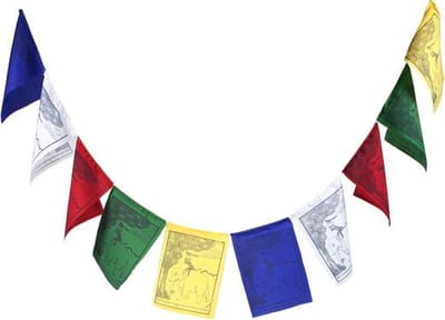 Tibetaanse Gebedsvlaggen De Vier Vrienden - 20x15.5 - Nylon - Meerkleurig - M
