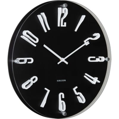Karlsson Wandklok Esencia Elevated - Zwart - Ø40cm - Wandklok Modern