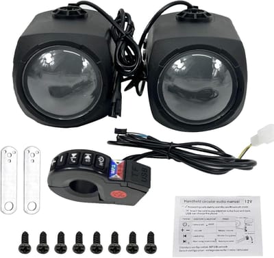 Motorfiets Luidsprekers - Stuur Audio - Muziek Luisteren - Weerbestendig Systeem - 12-80V - Zwart