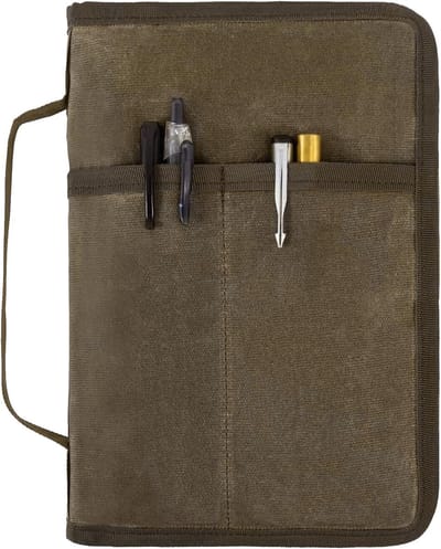 gewaxt canvas notitieboek met ritssluiting, tas voor dagboek, dagboekhoes voor veldnotities, waterdichte afdekking voor Moleskine Cahier 5 x 8 notitieblokken, A5 lichttoren (bruin)