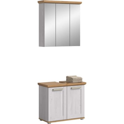 Badcombinatie met Spiegelkast en Wastafel - Moderne Badkameroplossing - 69x187x34cm