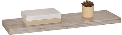 5five Zwevende wandplank Bassline - grijs eiken - 80 cm - hout/MDF - boekenplank - muurplank - opbergplank - hangplank