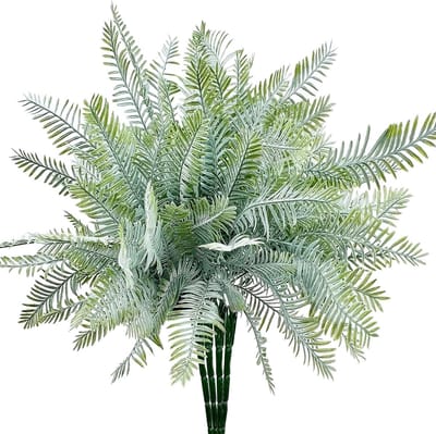 4 Bunches Frosted Green Decoratieve Kunstplanten voor Binnen en Buiten, Natuurlijke Look, Onderhoudsvriendelijk