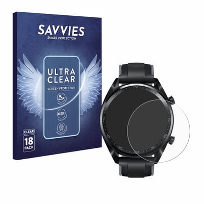 Savvies - Screenprotector voor Huawei Watch GT / GT Active - Folie Beschermfolie transparant 18 Stuks