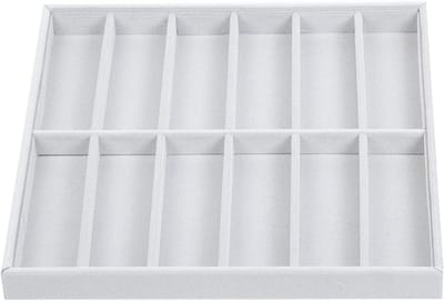 Brillen Opbergdoos - Zonnebrillen Organizer - Sieraden Sorteren - 12 Vakken - 38x36x3.7cm - Grijs