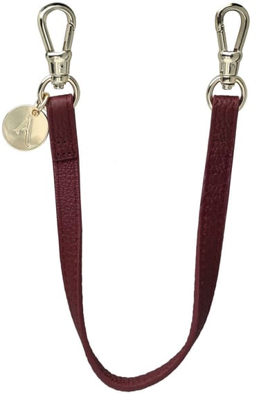 AVY Polsband Telefoonkoord | Leren Polsband | Kort Koord | voor Hoesjes met Koordhaakjes | Geschikt voor iPhone, Samsung en meer | 30cm | Luxe lederen stijl | Leather Burgundy