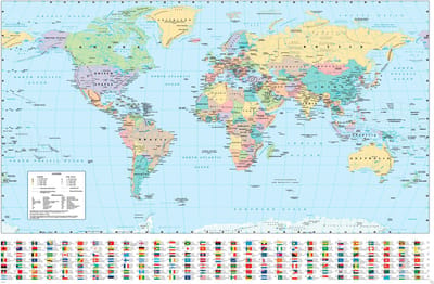 Poster Harper Collins - World Map 21 - Engels - 91,5x61cm