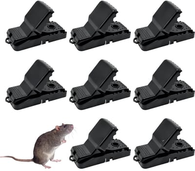 Famanu – 8 stuks muizenval - herbruikbare clip-rattenval - zeer gevoelige gespstructuur - professionele val met aas - muismat voor keukens - tuinen - magazijnen - kelders en meer