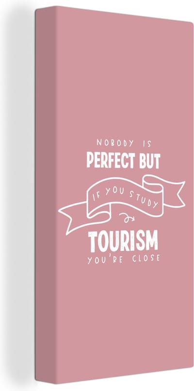 Canvas Schilderij Toerisme - Quotes - Studenten - Studie - 20x40 cm - Wanddecoratie