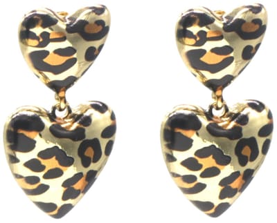 Oorbellen hartjes - luipaardprint - 5 cm - dames – valentijn – cadeau