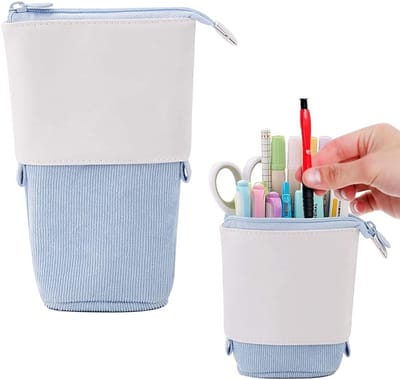 longziming -Uitschuifbare Pennenetui – Grote Capaciteit Pencil Case – Canvas Pennenhouder & Pennenstandaard – Ruimte voor 25+ Pennen