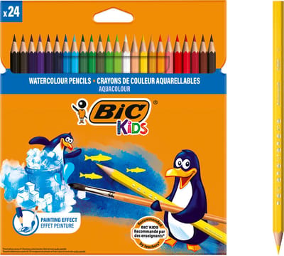BIC Kids Aquacouleur - Aquarelpotloden - Kinderen - Verschillende Kleuren - Potlood - 24 Stuks