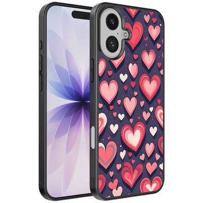 Geschikt voor iPhone 17 Telefoonhoesje met Hartjes Opdruk - TPU Backcover Case With Heart Design - Smartphonica geschikt voor iPhone 17