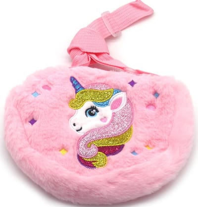 Fluffy Tas Eenhoorn – 19x15cm – Voor Kinderen – Zacht & Schattig